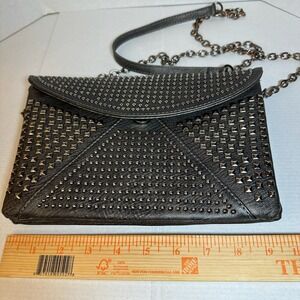 MMS Design Studio Aryanna Crossbody Bag Women Small Gray Studded Purse
